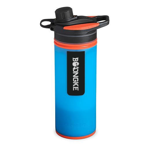 Portable GeoPress Water Purifier Bottle – 24oz Survival Filter for Camping, Hiking & Emergency Preparedness