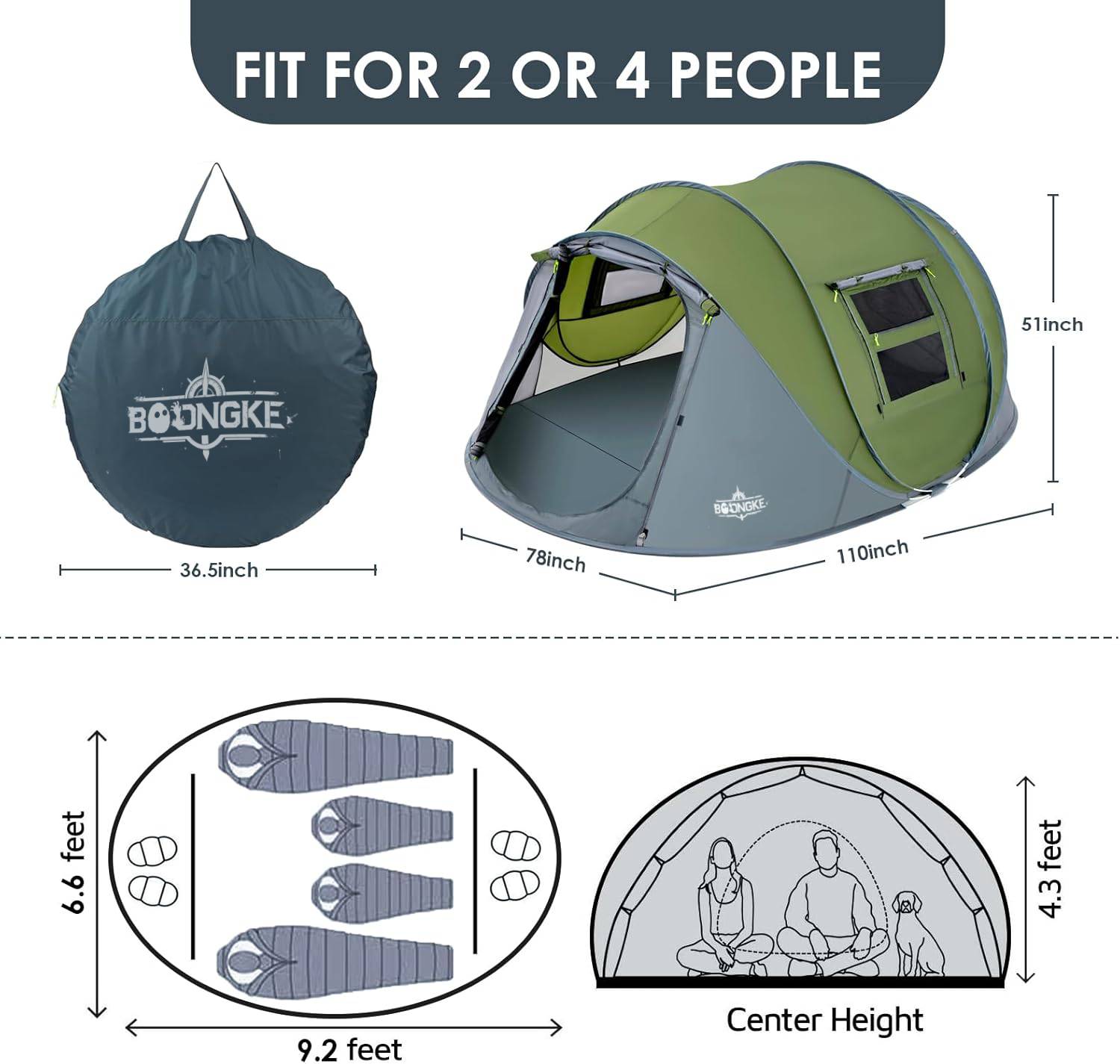 4-Person Pop-Up Camping Tent