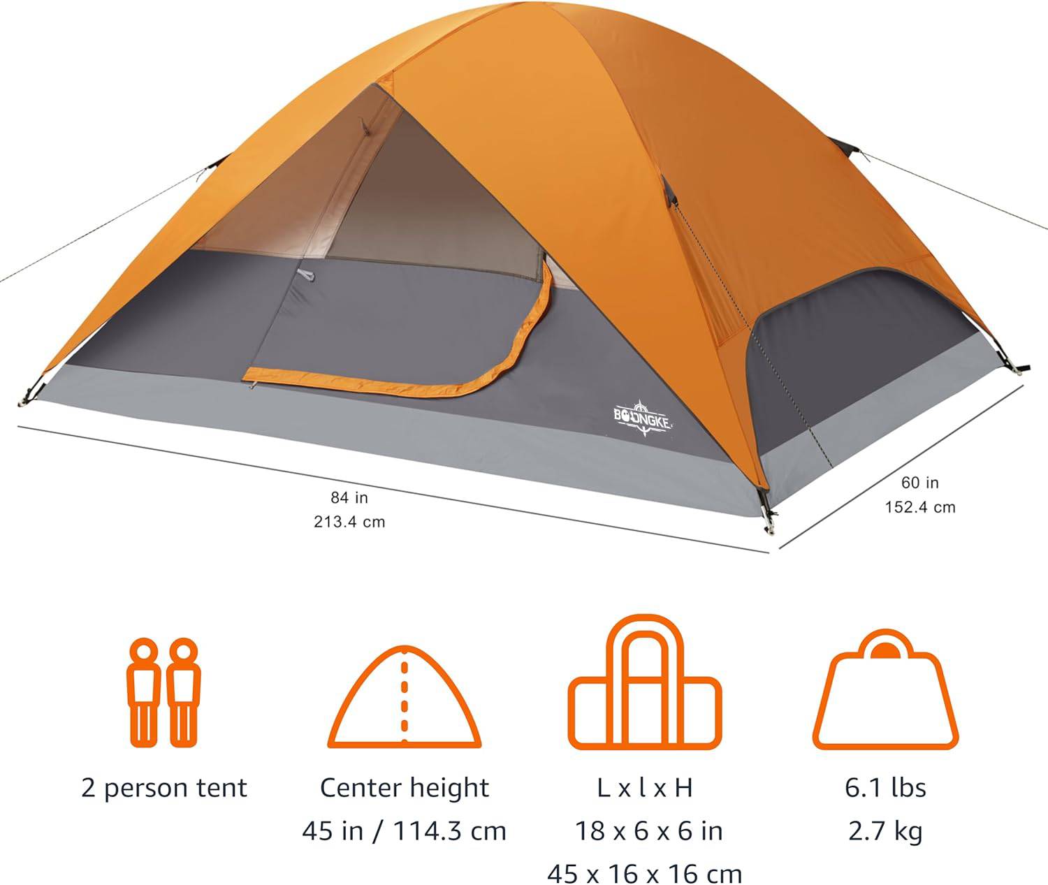 3 Season Dome Camping Tent with Rainfly