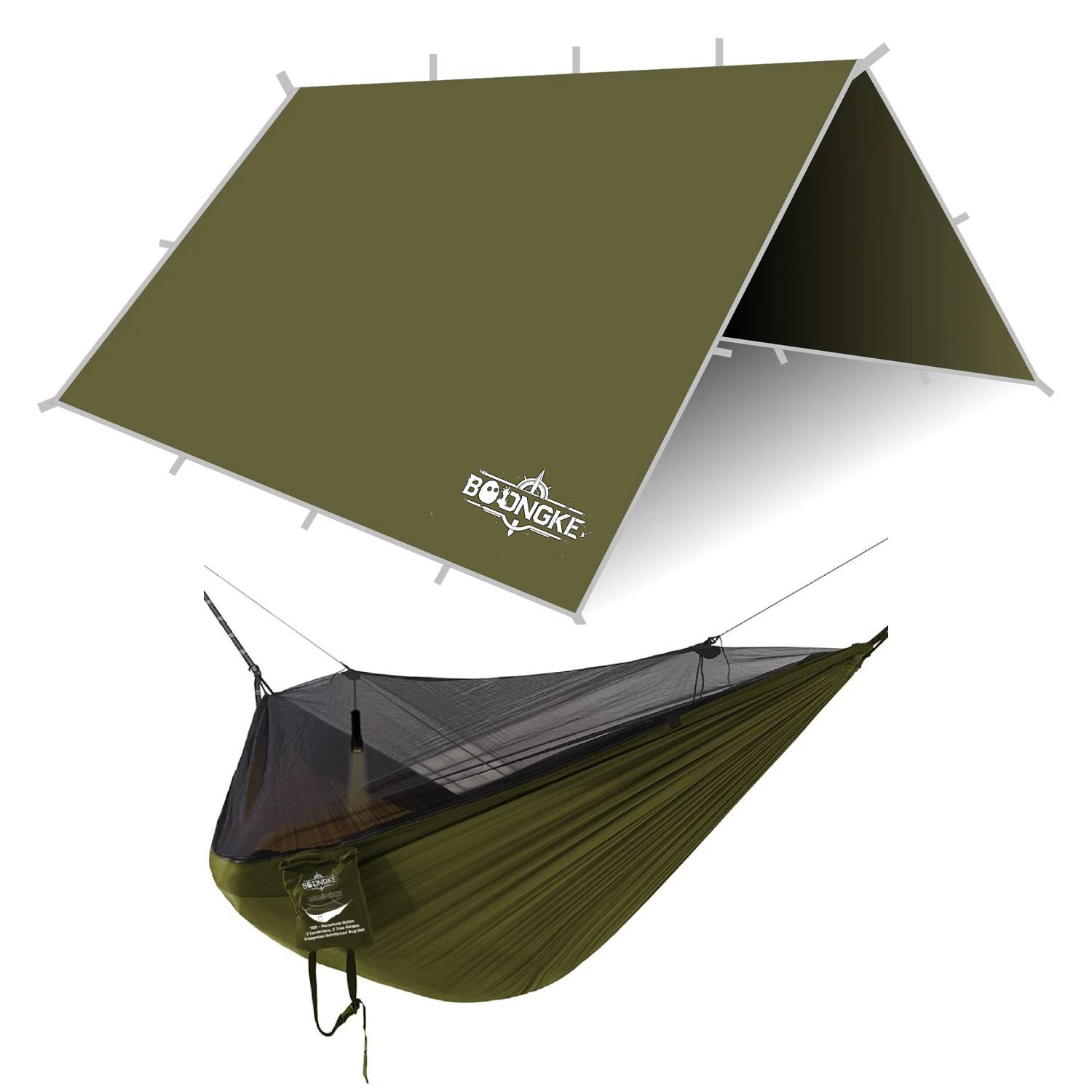 Nylon Tarp &amp; Hammock Combo – OD Green