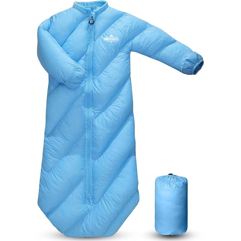 Kids Sleeping Bag with Sleeves – Lightweight Waterproof Toddler Sleeping Bag, Ultra-Soft Down-Like Filling, Portable & Machine Washable, for Camping, Hiking, Sleepovers (Ages 2–4, Up to 46")