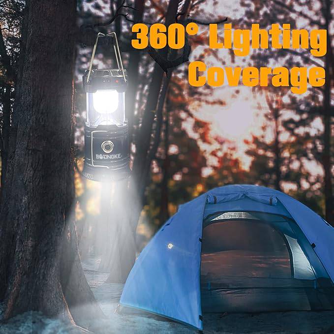 Collapsible LED Camping Lantern - Solar Charger 1600mAh Power Bank