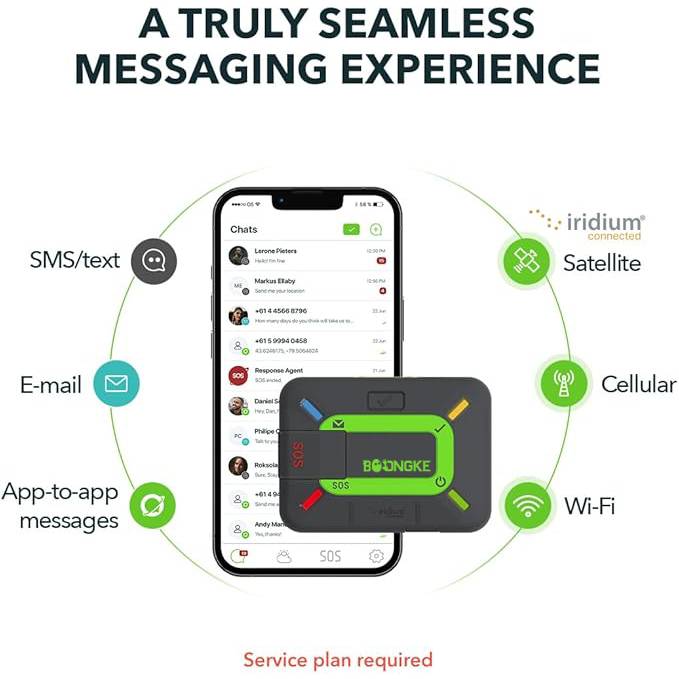 Satellite Communicator – Two-Way Global SMS Text Messenger & Email, Emergency SOS Alerting, Check-in & GPS Location – Android iOS Smartphone Accessory