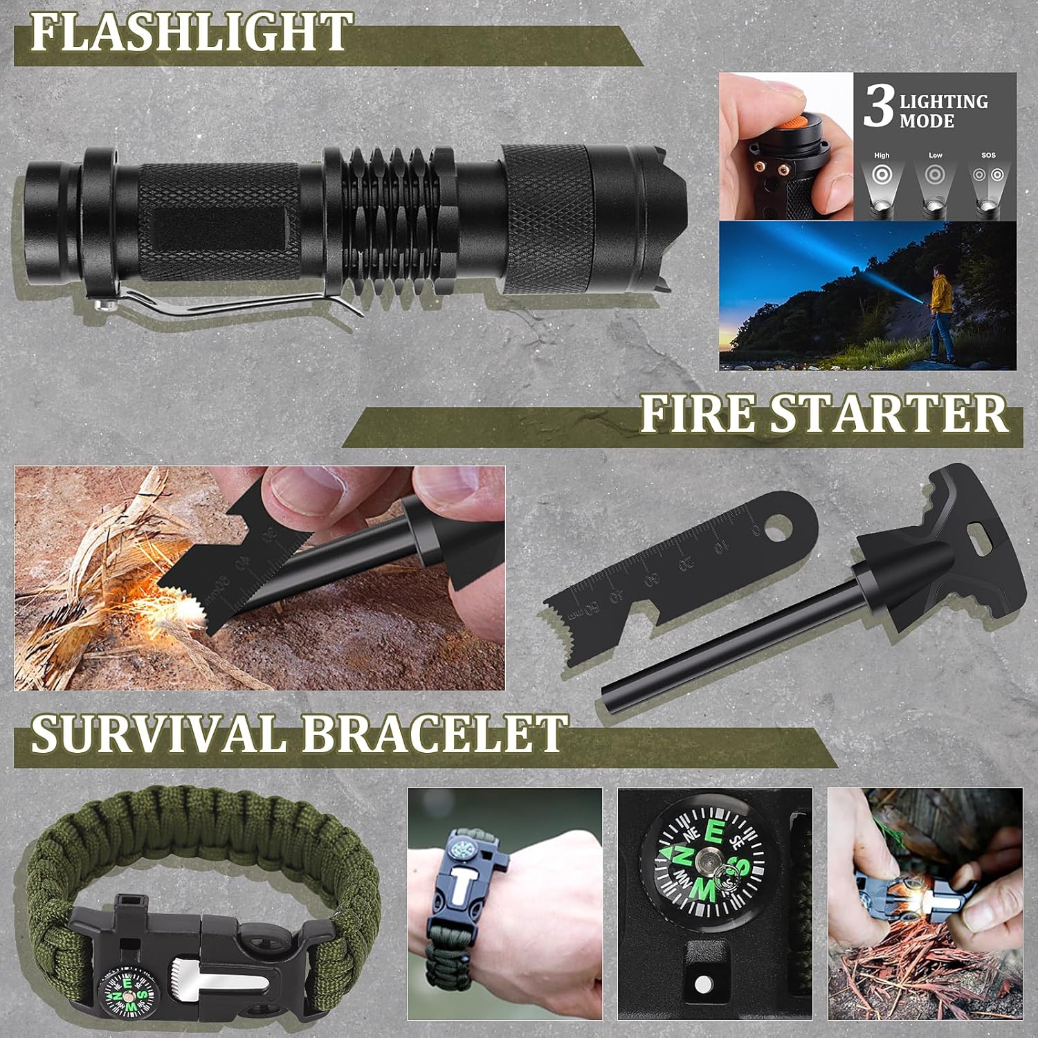 BoongKe 14-in-1 Survival Gear Kits
